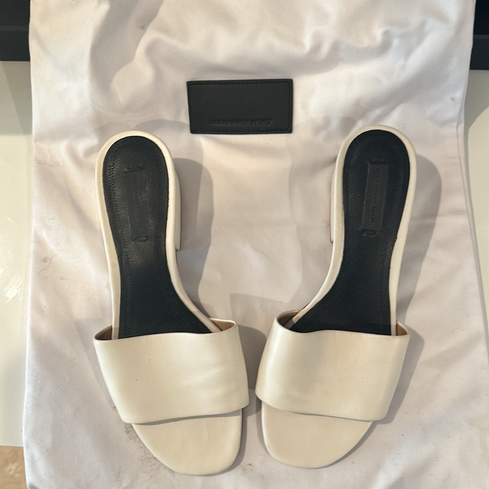 Alexander Wang slide sandals size 36.5 white leather